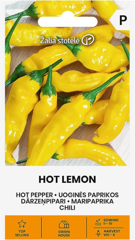 Papryka ostra Hot Lemon o bardzo licznych żółtych owocach nasiona Žalia stotelė sklep rajogrodnika